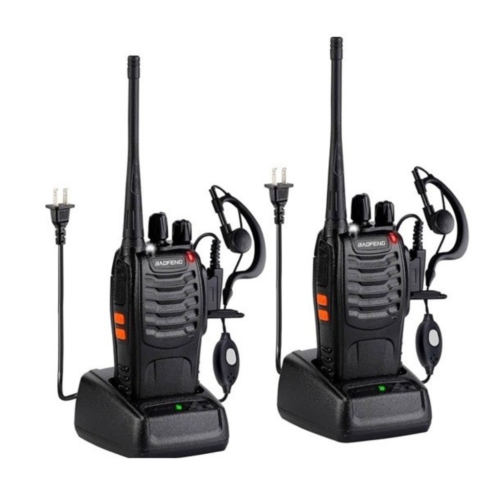 2-2 Pack Sets Long Range Walkie Talkie 2 Way Radio W Battery Charger & Earpieces